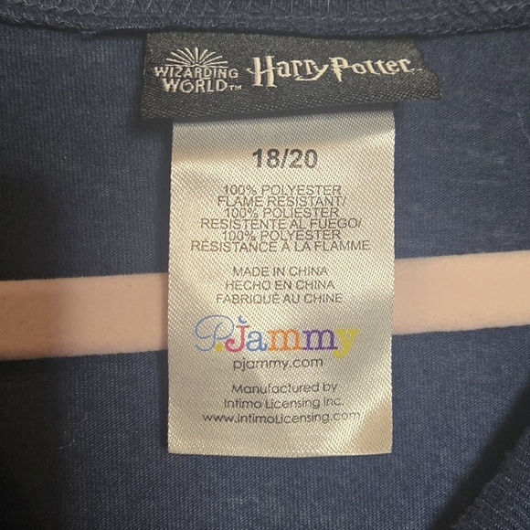 Warner Bros. Harry Potter Navy Pajama Top (2b) - Picture 2 of 4
